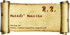 Matkó Nauzika névjegykártya
